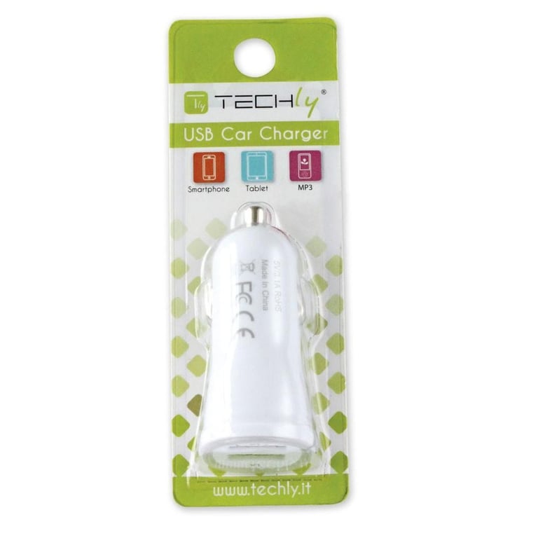 Techly USB - Auto 5V/2.4A Uniwersalne Biały Zapalniczka Automatyczna