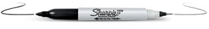 Sharpie Twin Tip marker permanentny Końcówka cienka Czarny 12 szt.