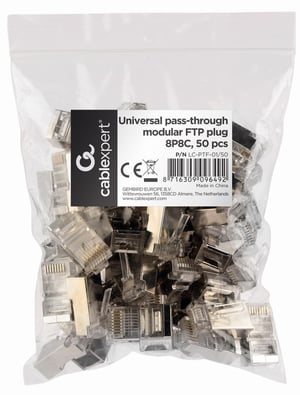 Gembird LC-PTF-01/50 8P8C RJ45-kontakt, genomskinlig