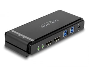 DeLOCK DisplayPort 1.4 8K 60 Hz KVM Switch with 5 Gbps USB and Audio