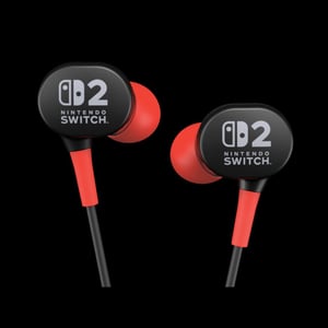 PowerA Wired Earbuds for Nintendo Switch 2 Wired In-Ear Gaming Headset Set, Black, Red