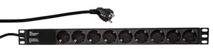 LogiLink PDU9C03 överspänningsskydd Svart 9 x nätuttag 230 V 2 m