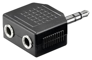 Goobay 11104 3.5 mm to 2 x 3.5 mm Cable Adapter, Black