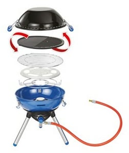 Campingaz Party Grill 400 Caravan Grill Propane/Butane Black, Blue, Satin Steel 2000 W