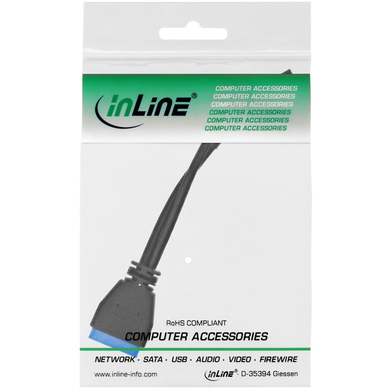 InLine 33449M kabel USB 0,3 m Czarny