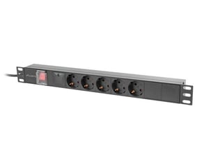 Lanberg PDU-05F-0200-BK rozdzielacz zasilania PDU 5 x gniazdo sieciowe 1U Czarny