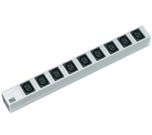 Bachmann 333.539 Stromverteilereinheit (PDU) mit 9 Netzanschlüssen, 1U, Schwarz, Grau, Silber