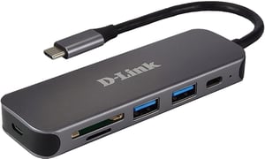 D-Link DUB-2325 USB Type-C 5000 Mbit/s Grå