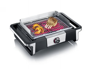 Severin PG 8114 DigitalBOOST Grillplatta El Svart, Silver 3000 W