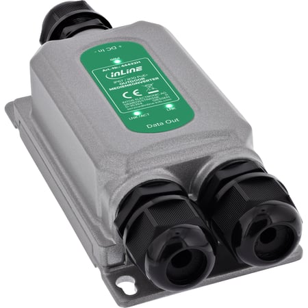 InLine 44432H konwerter sieciowy 1000 Mbit/s Szary