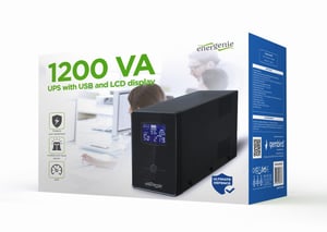 Gembird EG-UPS-033 USV-Anlage, Line-Interactive-Technologie, 1,2 kVA, 720 W, 3 x Netzsteckdose