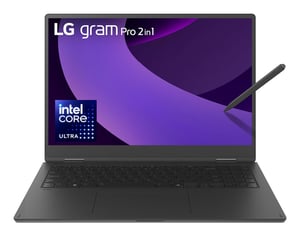 LG Gram Pro 16TB90TP Intel Core Ultra 7 255H Hybrid (2-in-1) 40.6 cm (16") WQXGA+ touchscreen 16 GB LPDDR5x-SDRAM 1 TB SSD Wi-Fi 7 (802.11be) Windows 11 Pro German Black