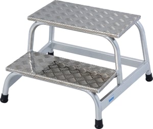 Krause 805027 pall med fotsteg, aluminium