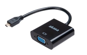 Akasa AK-CBHD21-15BK 0.15 m HDMI Type D (Micro) to VGA (D-Sub) Cable Adapter, Black