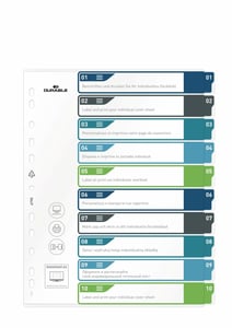 Durable 679527 Card Tab, Blank Tab, Polypropylene (PP), Multicolor