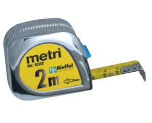 Rieffel 1222 SB 2 m measuring tape Acrylonitrile-butadiene-styrene (ABS) copolymer Silver, Yellow