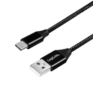LogiLink CU0139 USB-Kabel USB 2.0 0,3 m USB-A auf USB-C 0,48 Gbit/s Schwarz