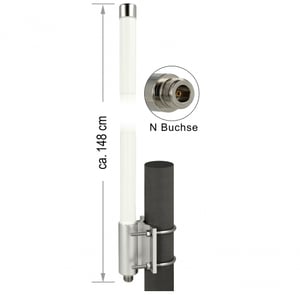 DeLOCK 12504 Antenne – Omnidirektionale N-Typ-Antenne, 8 dBi