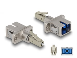 DeLOCK Adapter światłowodowy hybrydowy LC Simplex męski na SC Simplex żeński, beżowy