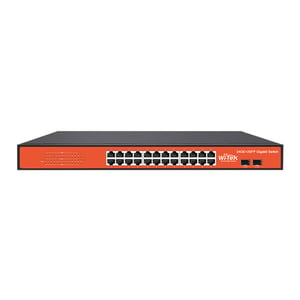 Wi-Tek WI-SG124F przełącznik sieciowy Nie zarządzany Gigabit Ethernet (10/100/1000) Czarny, Pomarańczowy