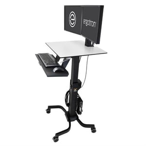 Ergotron WorkFit-C, Dual Sit-Stand Schwarz, Grau Flaches Panel Multimedia-Karte