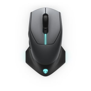 Alienware AW610M gamingmus. På höger sida: RF-trådlös + USB Type-A. Optisk, 16 000 DPI