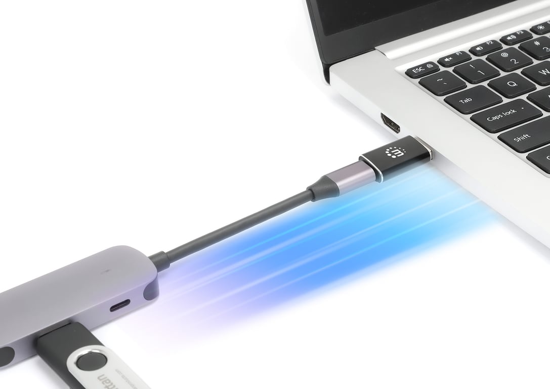Manhattan 153980 przejściówka do kabli USB A USB C Czarny