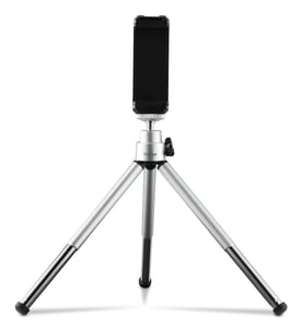 Hama Fancy 2-in-1-Stativ für Smartphone/Digitalkamera, 3 Beine, silber
