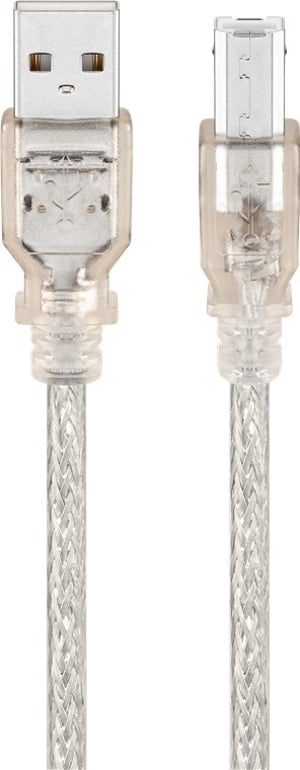 Goobay 68973 kabel USB USB 2.0 3 m USB A USB B 0,48 Gbit/s Przezroczysty