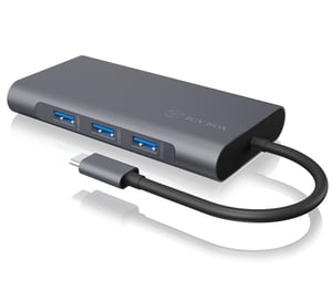 ICY BOX IB-DK4040-CPD Kabelansluten USB 3.2 Gen 1 (3.1 Gen 1) Type-C Antracit, Svart