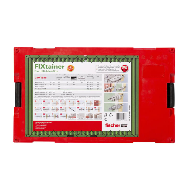 Fischer FIXtainer - Hält-Alles-Box 50 szt. Kotwa rozprężna