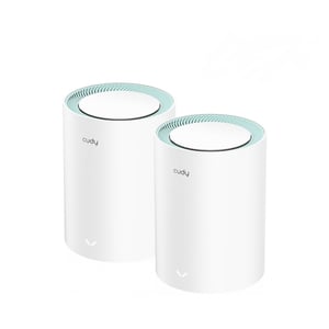 Cudy M1300 2er-Pack Mesh-System, Dual-Band-WLAN (2,4 GHz/5 GHz), Wi-Fi 5 (802.11ac), Weiß, 1 Stück, für den Innenbereich
