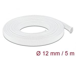 DeLOCK Geflochtenes, dehnbares Kabel, 5 m x 12 mm, weiß