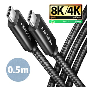 Axagon BUCM4X-CM05AB USB-Kabel USB4 Gen 3x2 0,5 m USB-C Schwarz