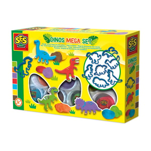 SES Creative Dough - Dinos mega set with cutters Ciasto do modelowania Wielobarwny