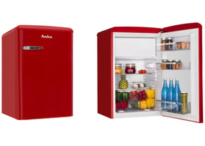 Amica KS 15610 R kyl- och frysskåp, fristående, 108 l, röd