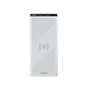 Savio Powerbank BA-06 10000 mAh, induktives Laden, Lithium-Polymer (LiPo), Weiß