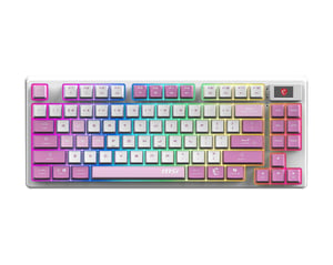MSI FORGE GK600 TKL WIRELESS VIOLET Gaming Keyboard USB + Bluetooth QWERTY British English Pink, Purple, White