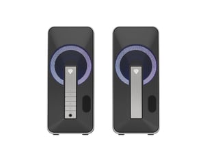 GENESIS Helium 100 BT RGB högtalarset 10 W för PC/laptop, svart, silver, 2.0-kanals, Bluetooth