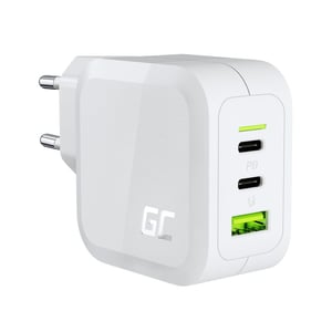 Green Cell CHARGC08W Portable Device Charger for Headphones, Netbooks, Smartphones, and Tablets—White, AC Power, Fast Charging, Internal
