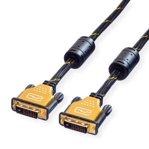 ROLINE 11.04.5514 DVI-Kabel 5 m DVI-D Schwarz, Gold