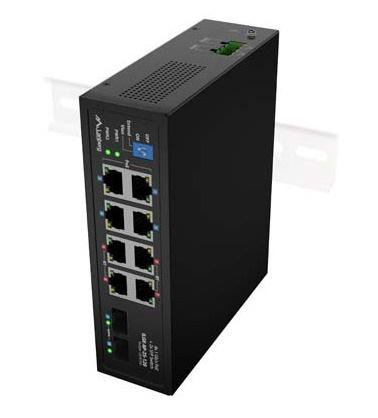 Lanberg ILGE-8P-2S-120 przełącznik sieciowy Nie zarządzany Fast Ethernet (10/100) Obsługa PoE 1U Czarny