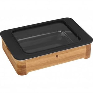WMF Fusiontec Rechteckige Auflaufform aus Keramik, Stahl und Holz
