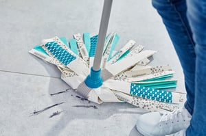 Leifheit 52106 mop Bawełna, Włókno Suchy i Mokry Niebieski, Biały