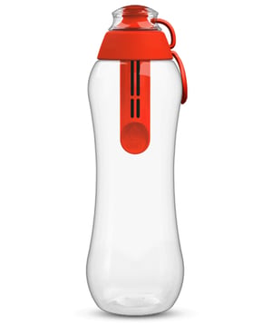 Dafi POZ03176 filtr do wody Butelka filtrująca wodę 0,5 l Czerwony, Przezroczysty