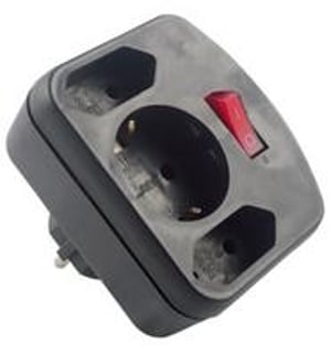 REV-Kombi-Adapter, 2+1-fach-Adapter für Stromversorgung/Wechselrichter 3500 W Schwarz