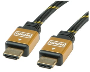 ROLINE 11.04.5560 kabel HDMI 15 m HDMI Typu A (Standard) Czarny, Złoto