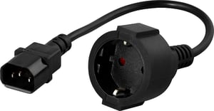 PowerWalker 91015003 Power Cable, Black 0,2 m C14 panel CEE7/3