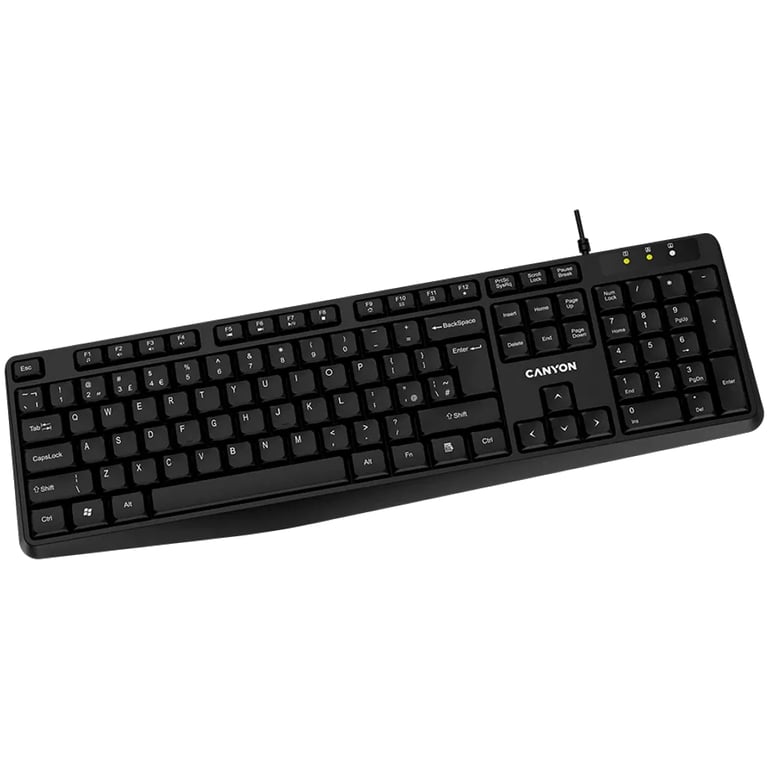 Canyon KB-1 EN klawiatura Dom USB QWERTY Angielski Czarny