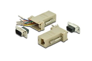Digitus-adapter RS-232/RJ45, modulär typ D-Sub 9 / RJ45, hane / hona